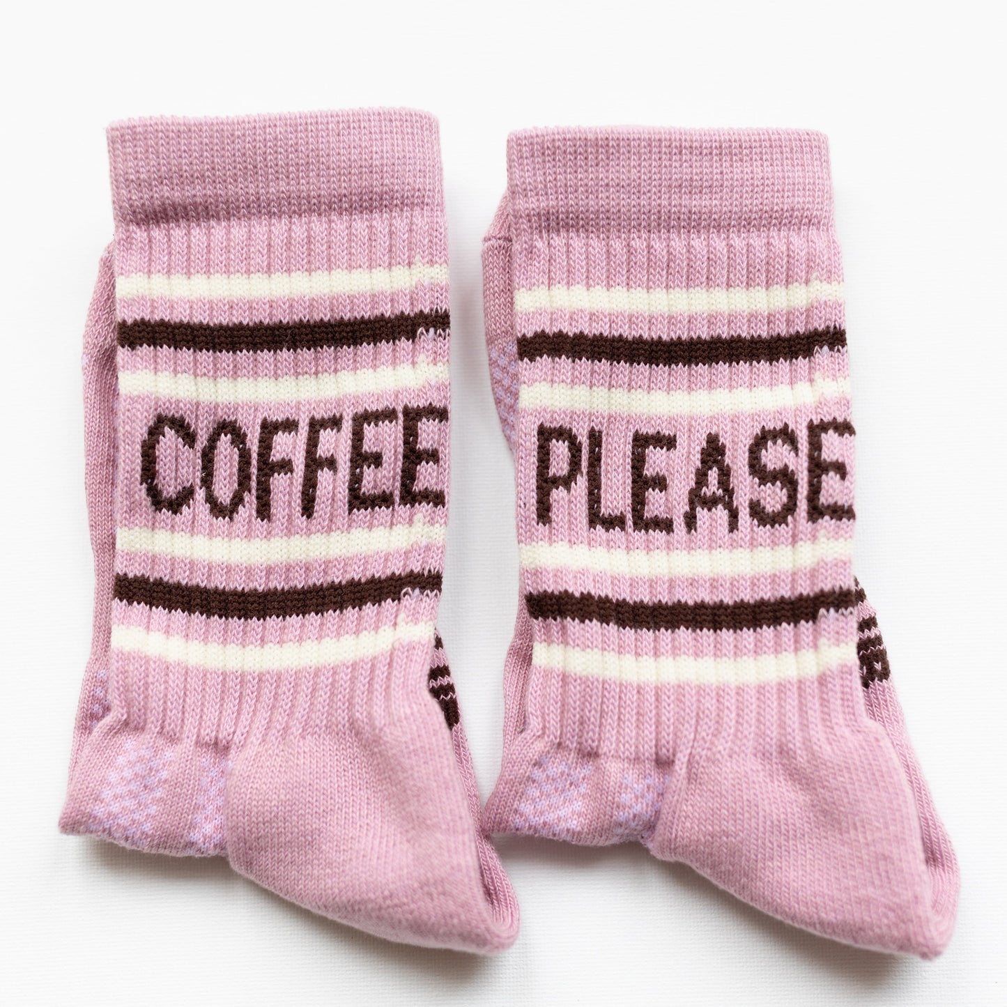 Coffee Please: Slogan Sports Socks - Pink