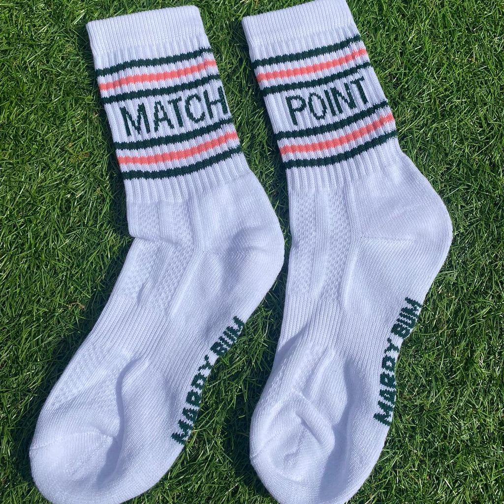 MBAC “Match Point” slogan sports socks