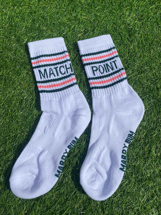 PRE ORDER MBAC “Match Point” slogan sports socks