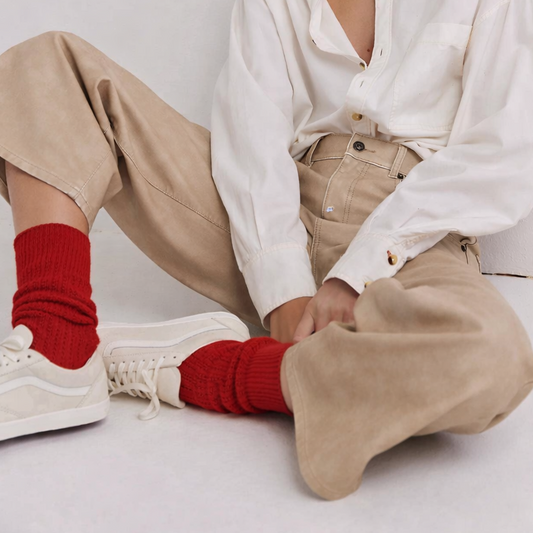 Red Soft Wool Socks