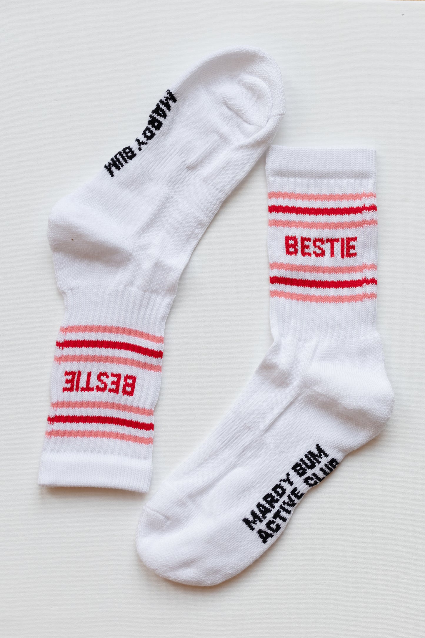 Bestie Socks Red text