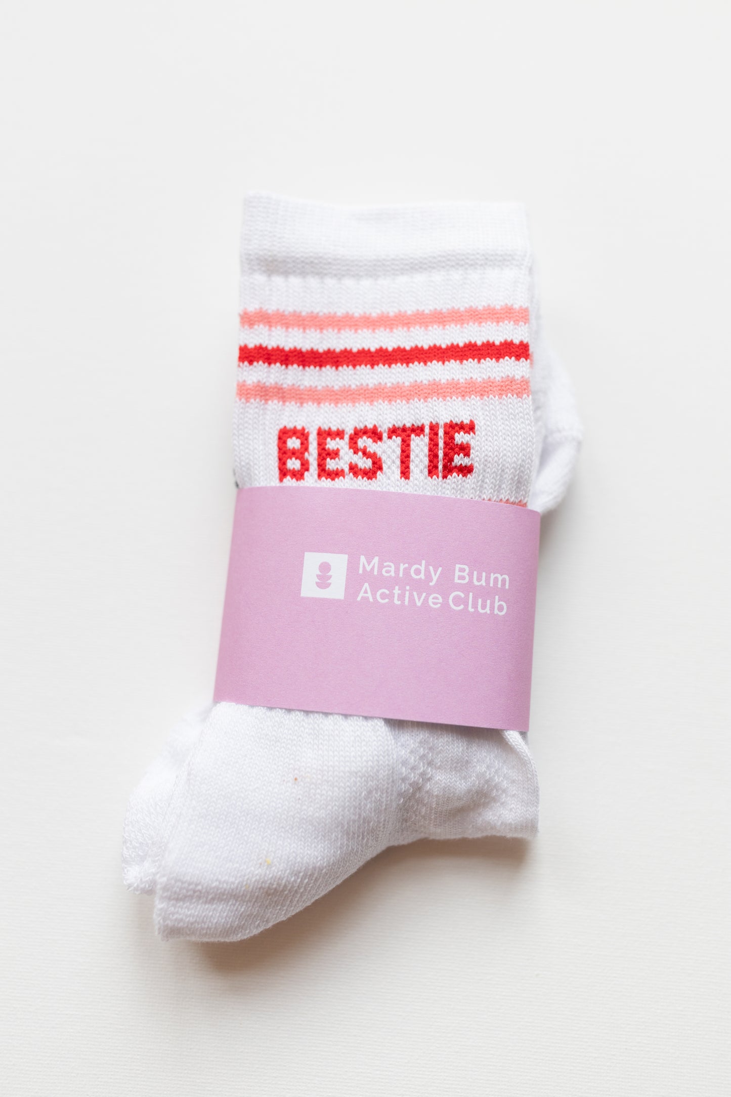 Bestie Socks Red text