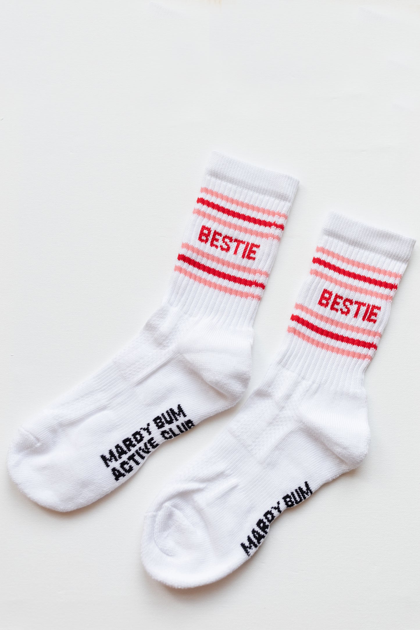 Bestie Socks Red text