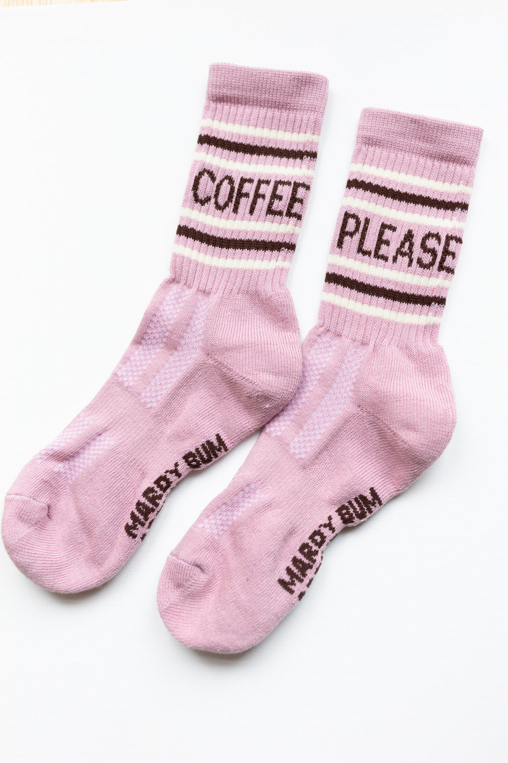 Coffee Please: Slogan Sports Socks - Pink