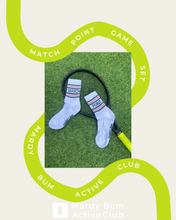 Load image into Gallery viewer, MBAC “Match Point” slogan sports socks
