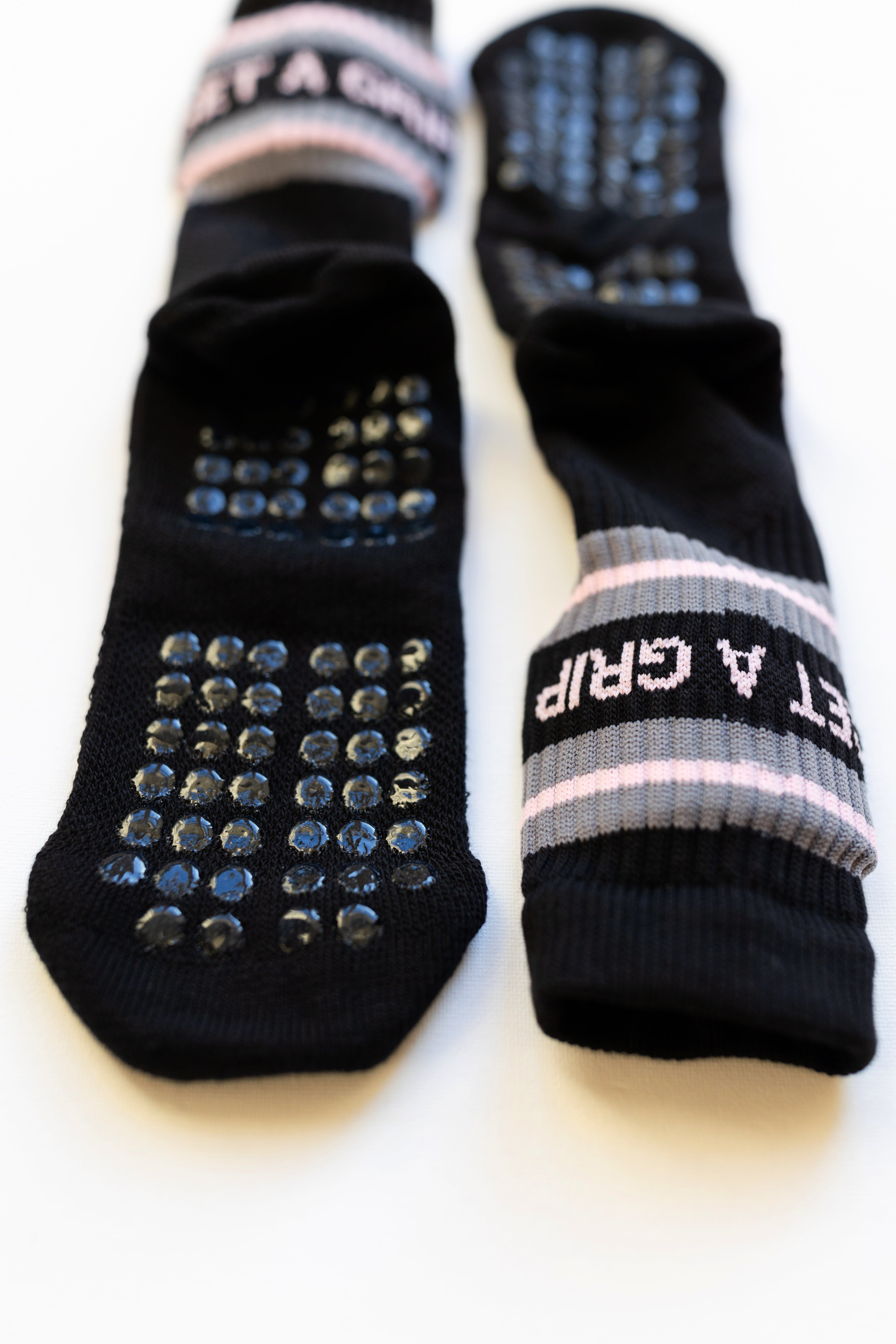 "Get a Grip" Grippy socks Black, Pink, Grey