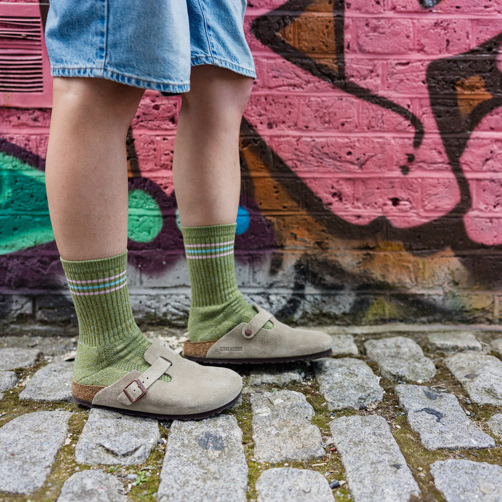 Stripe Cuff Khaki Sports Sock