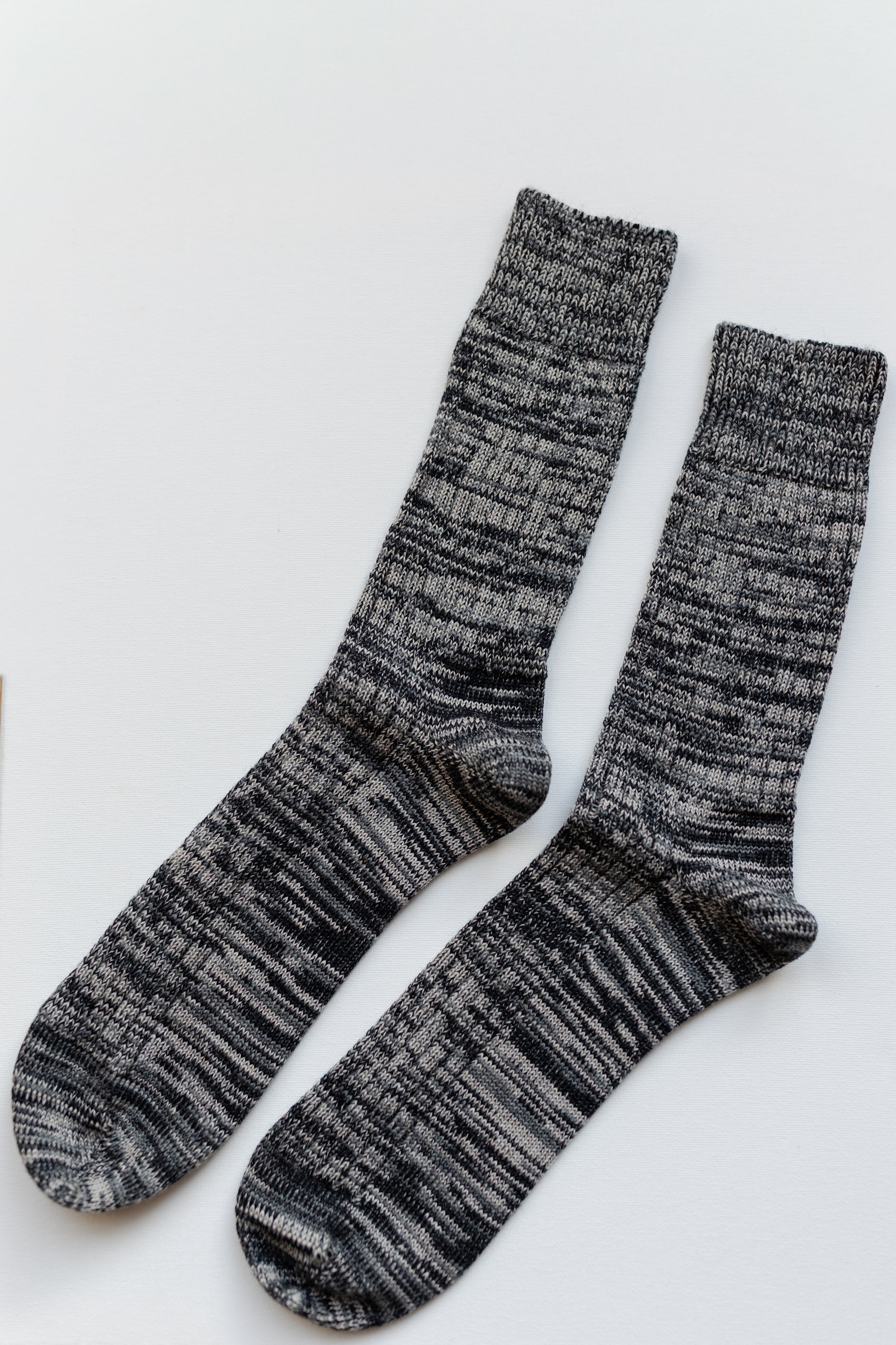 Black Marl Soft Wool Socks