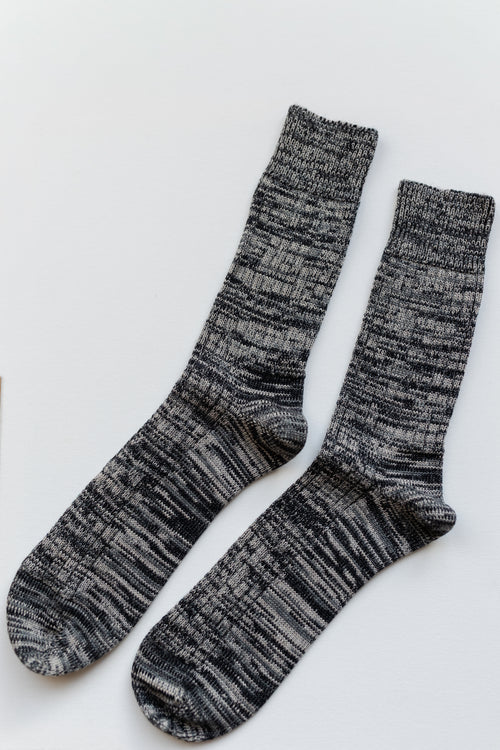 Black Marl Soft Wool Socks