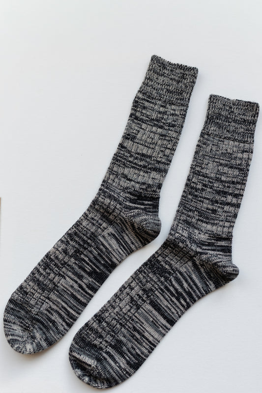 Black Marl Soft Wool Socks