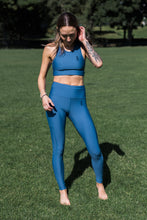 Load image into Gallery viewer, Edinburgh Edition Smokey Blue Racer Back Sports Bra
