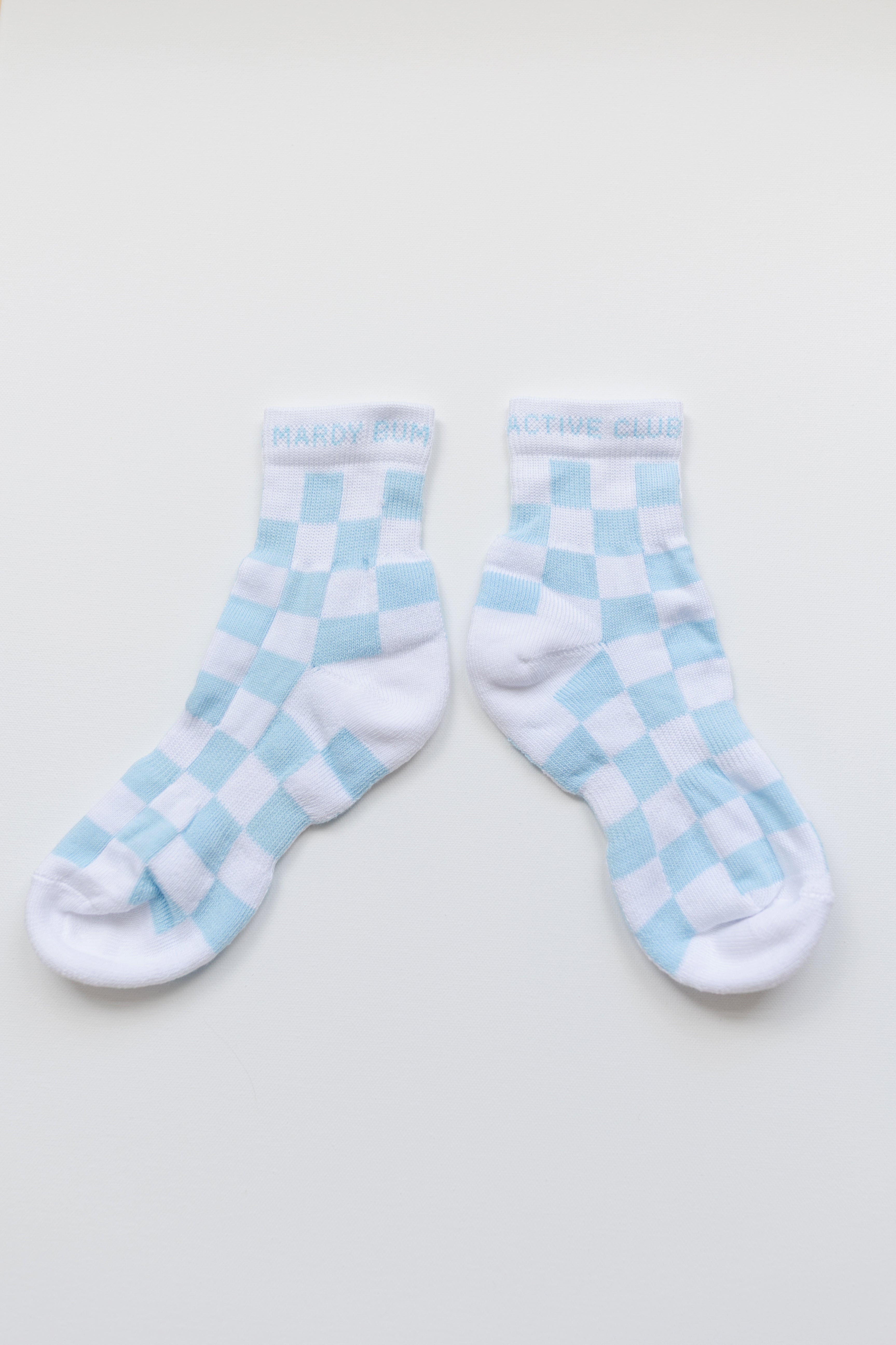 Shorty Sport Sock in Blue Checkerboard