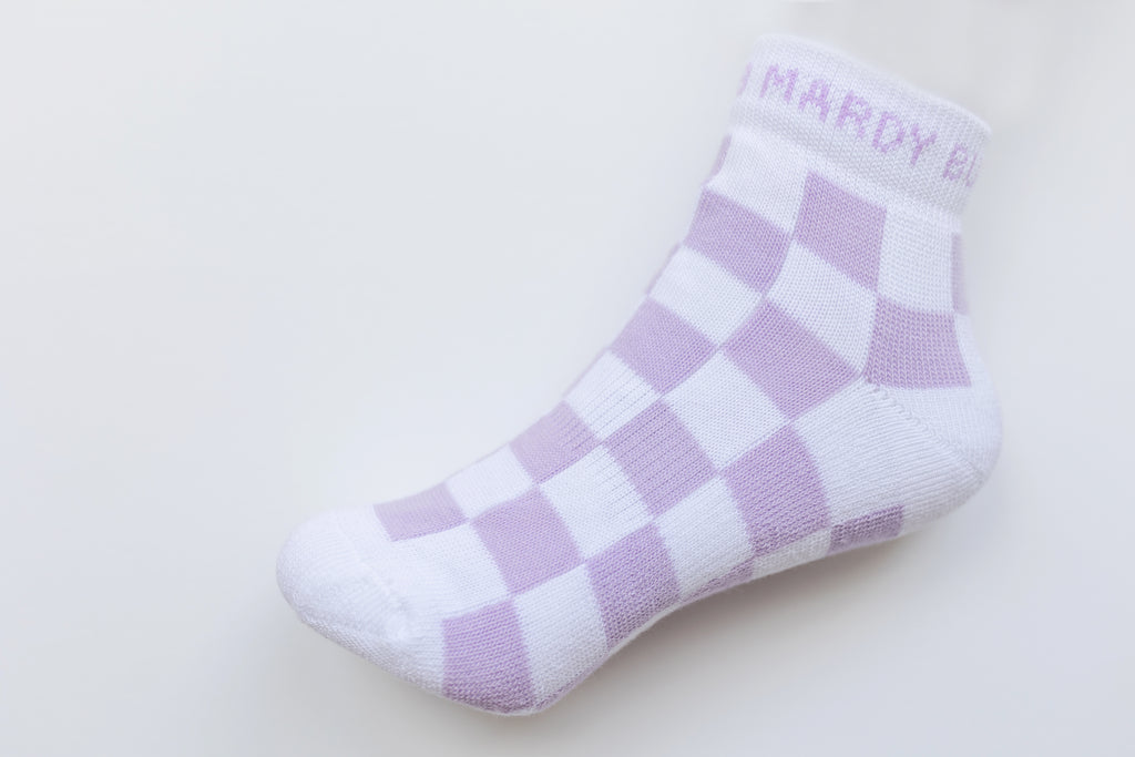 Trainer Sock in Lilac Checkerboard
