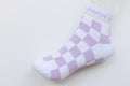 Traner Sock in Lilac Checkerboard