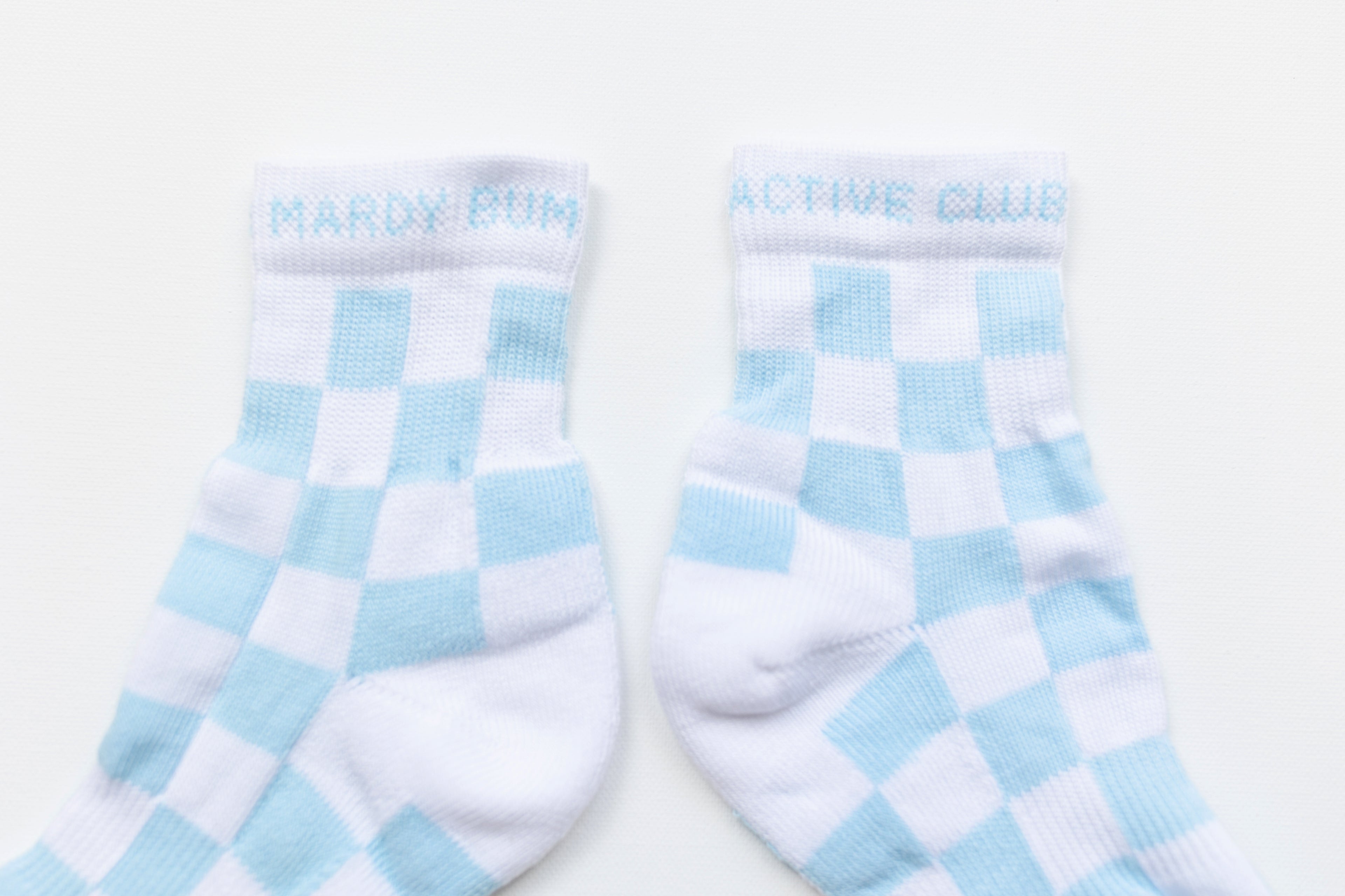Shorty Sport Sock in Blue Checkerboard