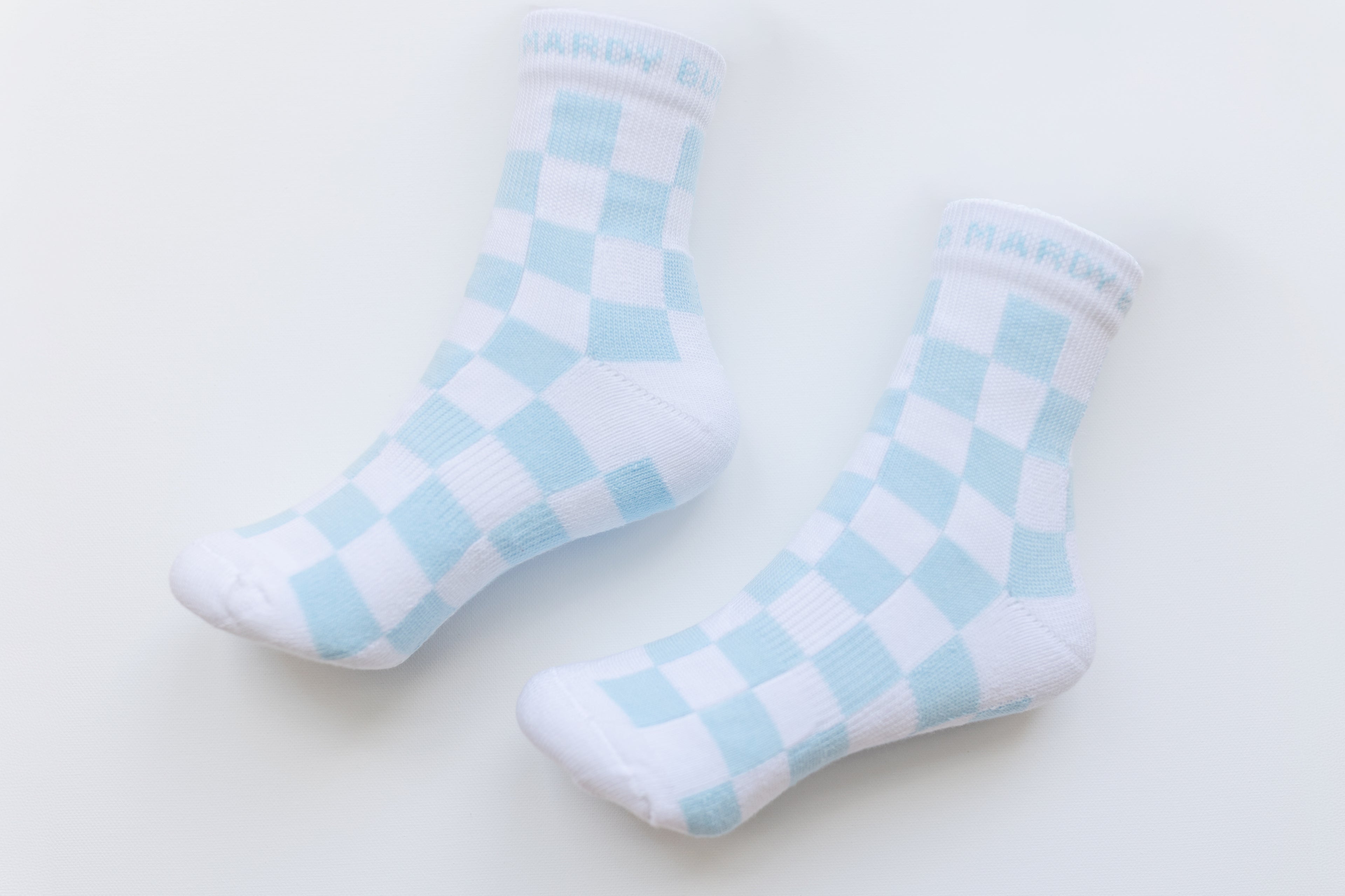Shorty Sport Sock in Blue Checkerboard