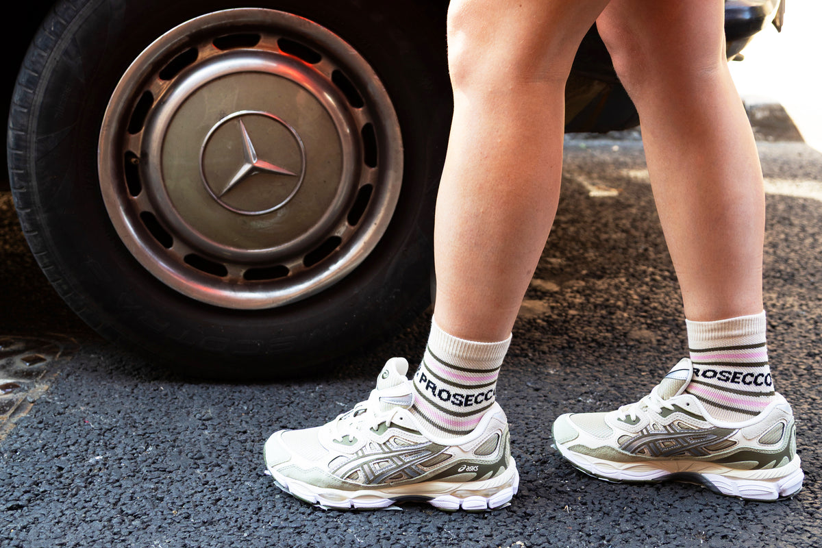 Grippy Pilates and Prosecco socks