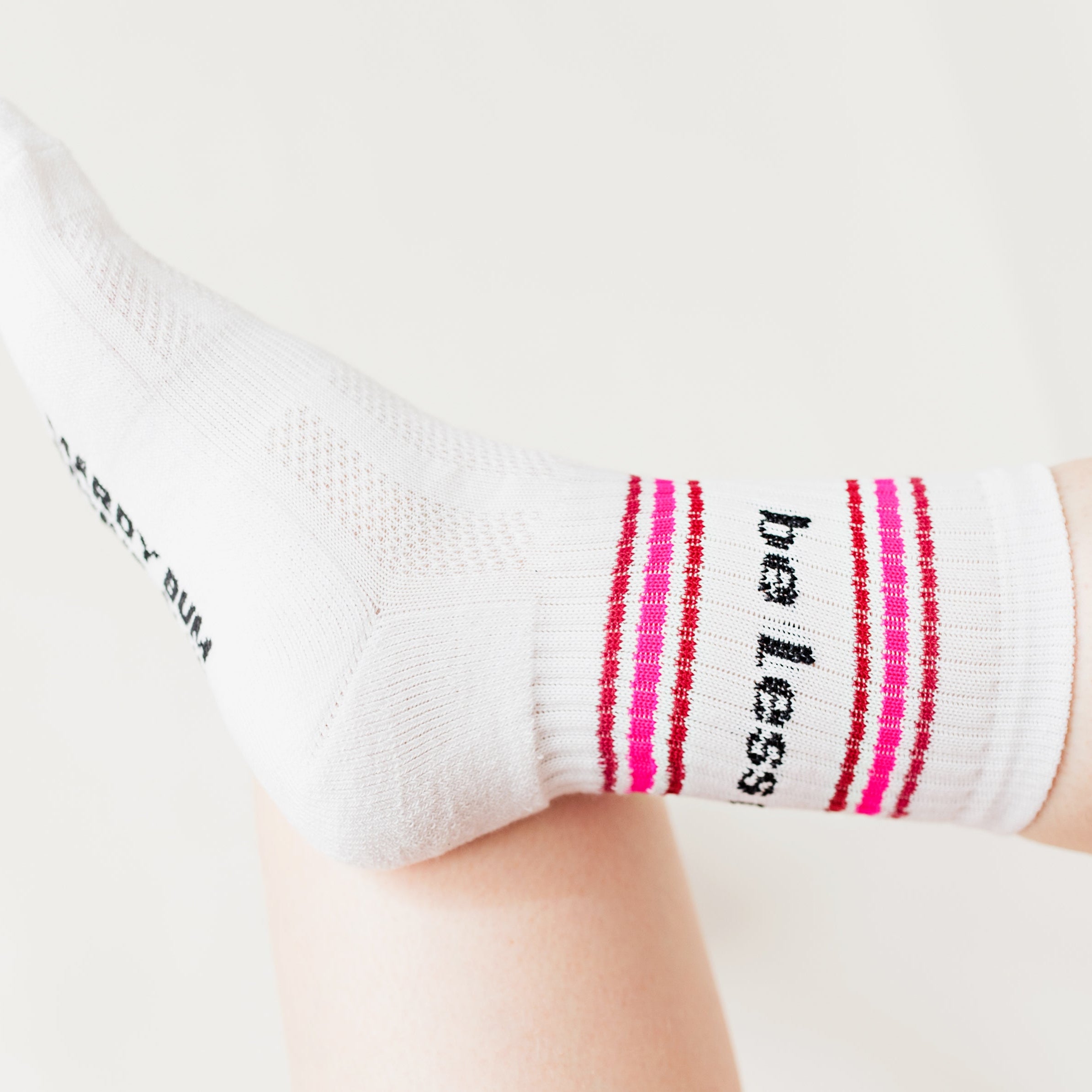 Fearne Cotton X Mardy Bum Active Club Sports Socks Pink Stripes