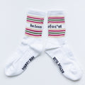 Fearne Cotton X Mardy Bum Active Club Sports Socks Green and Pink Stripes