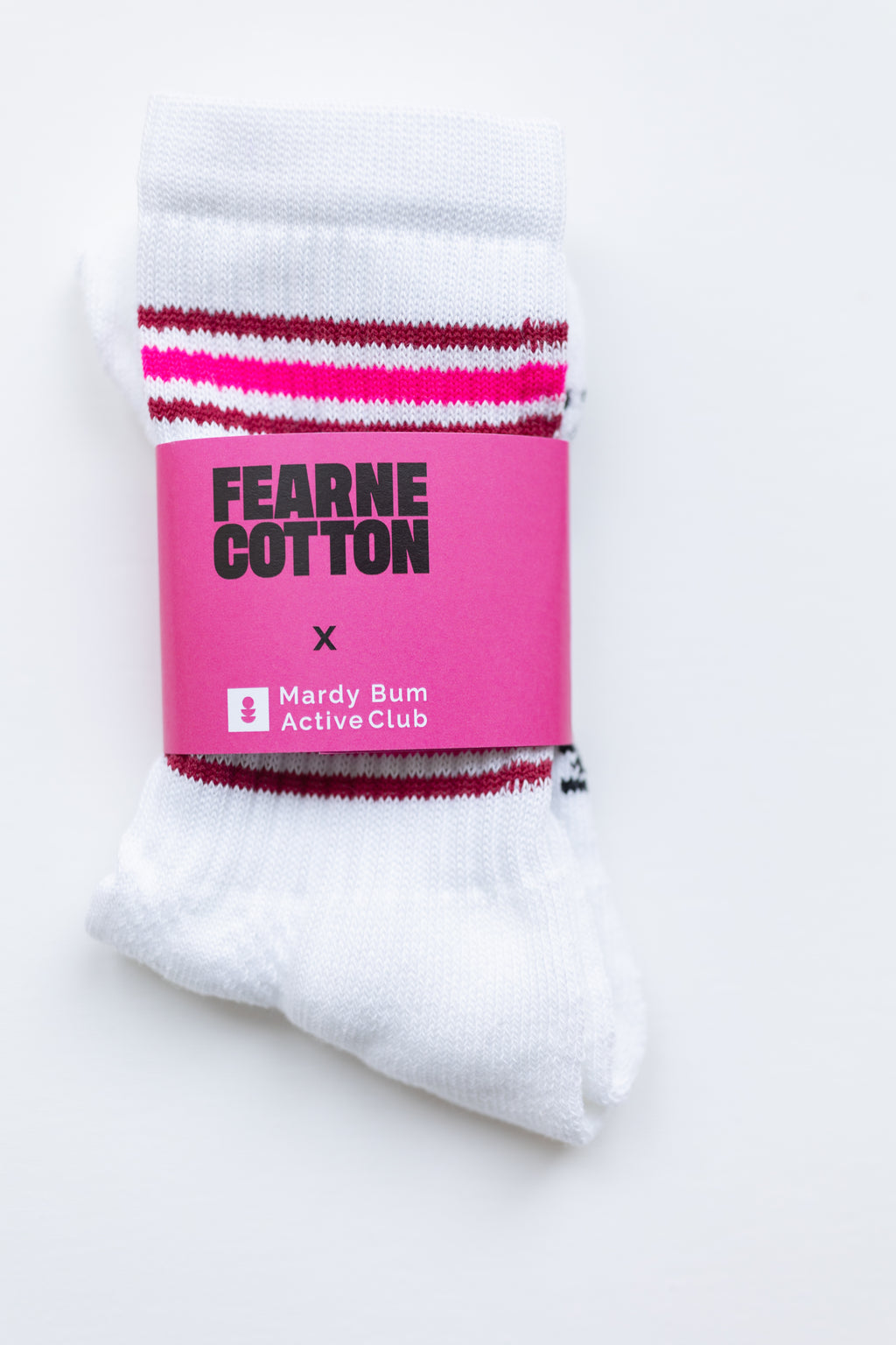Fearne Cotton X Mardy Bum Active Club Sports Socks Pink Stripes