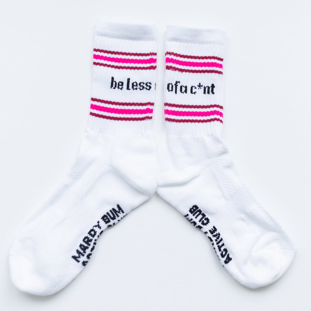 Fearne Cotton X Mardy Bum Active Club Sports Socks Pink Stripes