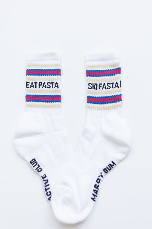 Eat Pasta Ski Fasta Sports Socks