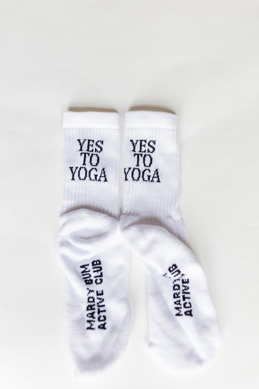 MBAC “YES TO YOGA” slogan sports socks