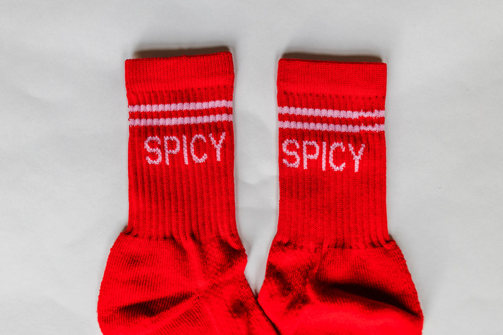 MBAC “SPICY” slogan sports socks