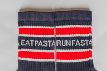 Load image into Gallery viewer, MBAC “EAT PASTA RUN FASTA” slogan sports socks
