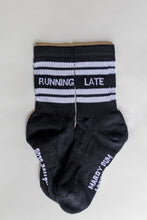 Load image into Gallery viewer, MBAC “RUNNING LATE” slogan sports socks
