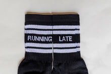 Load image into Gallery viewer, MBAC “RUNNING LATE” slogan sports socks
