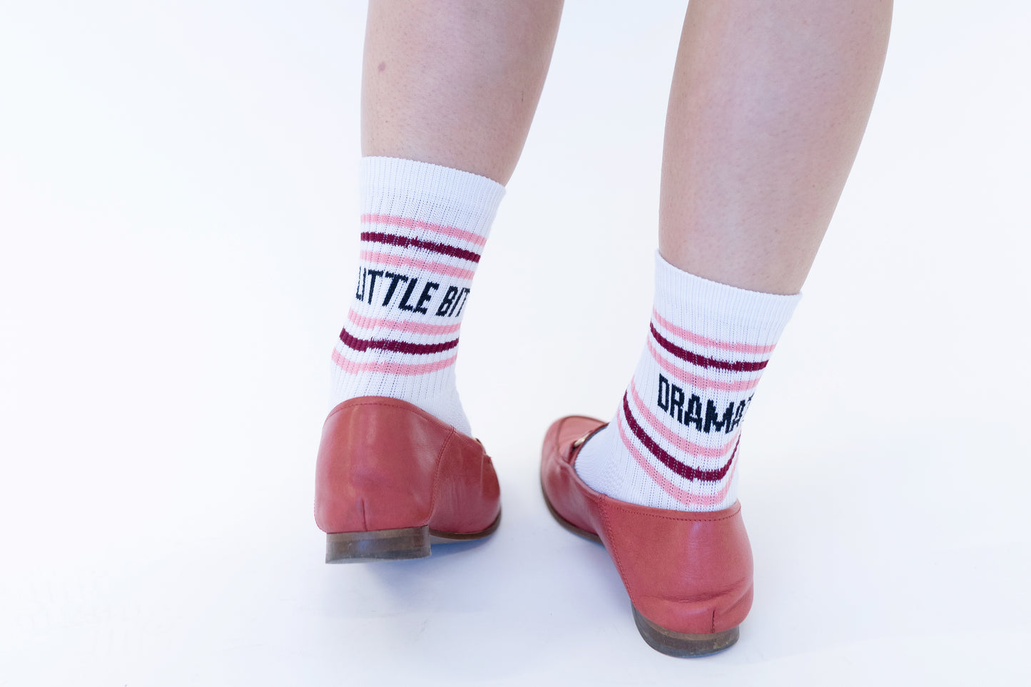 MBAC “Little Bit Dramatic” slogan sports socks