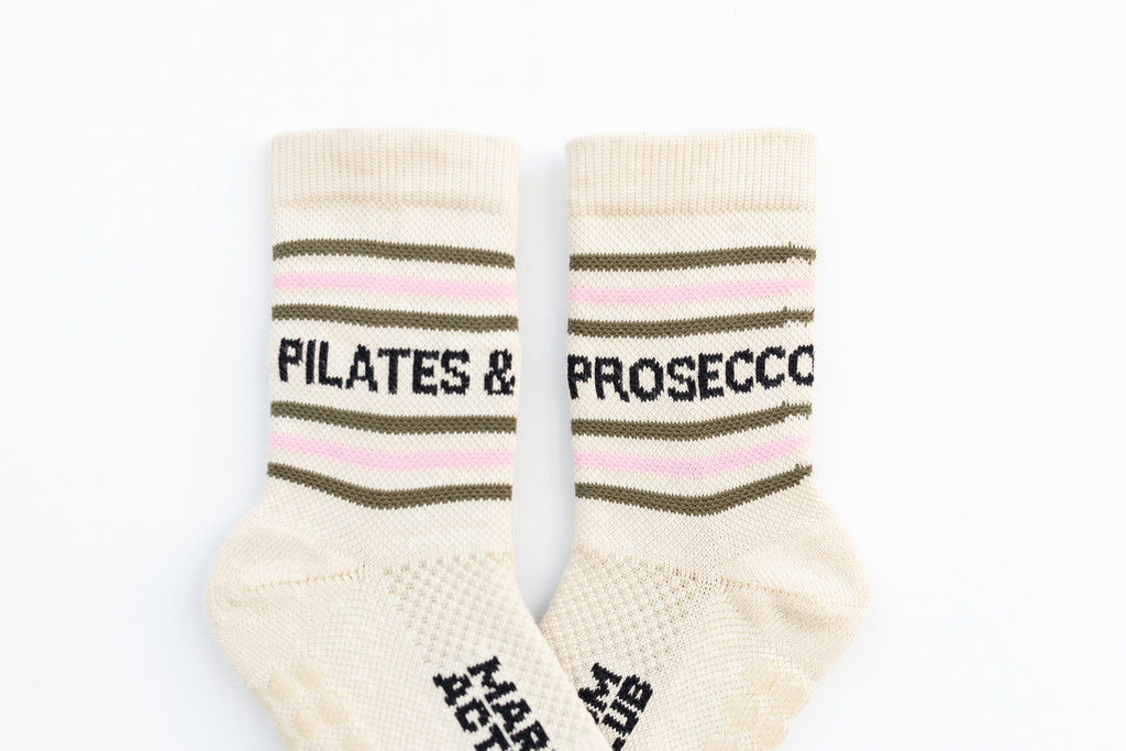 Grippy Pilates and Prosecco socks