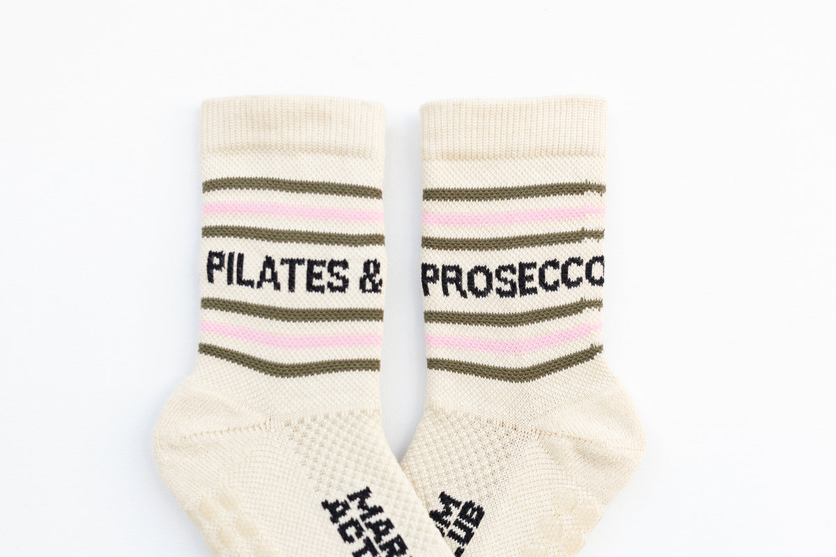 Grippy Pilates and Prosecco socks