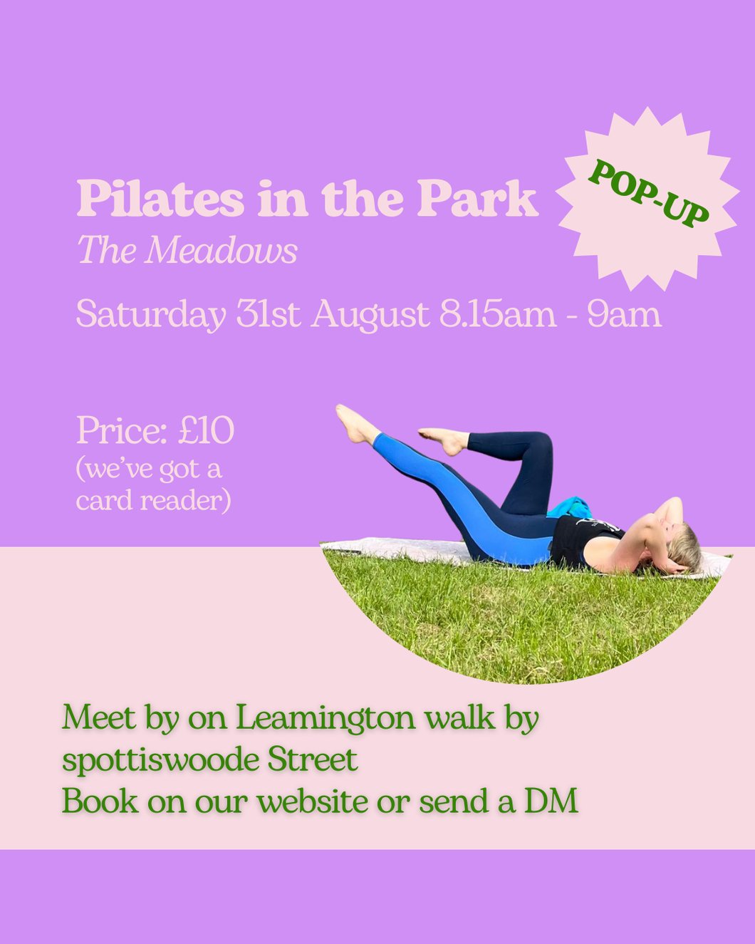 Pilates in the Park POP UP session 31st August