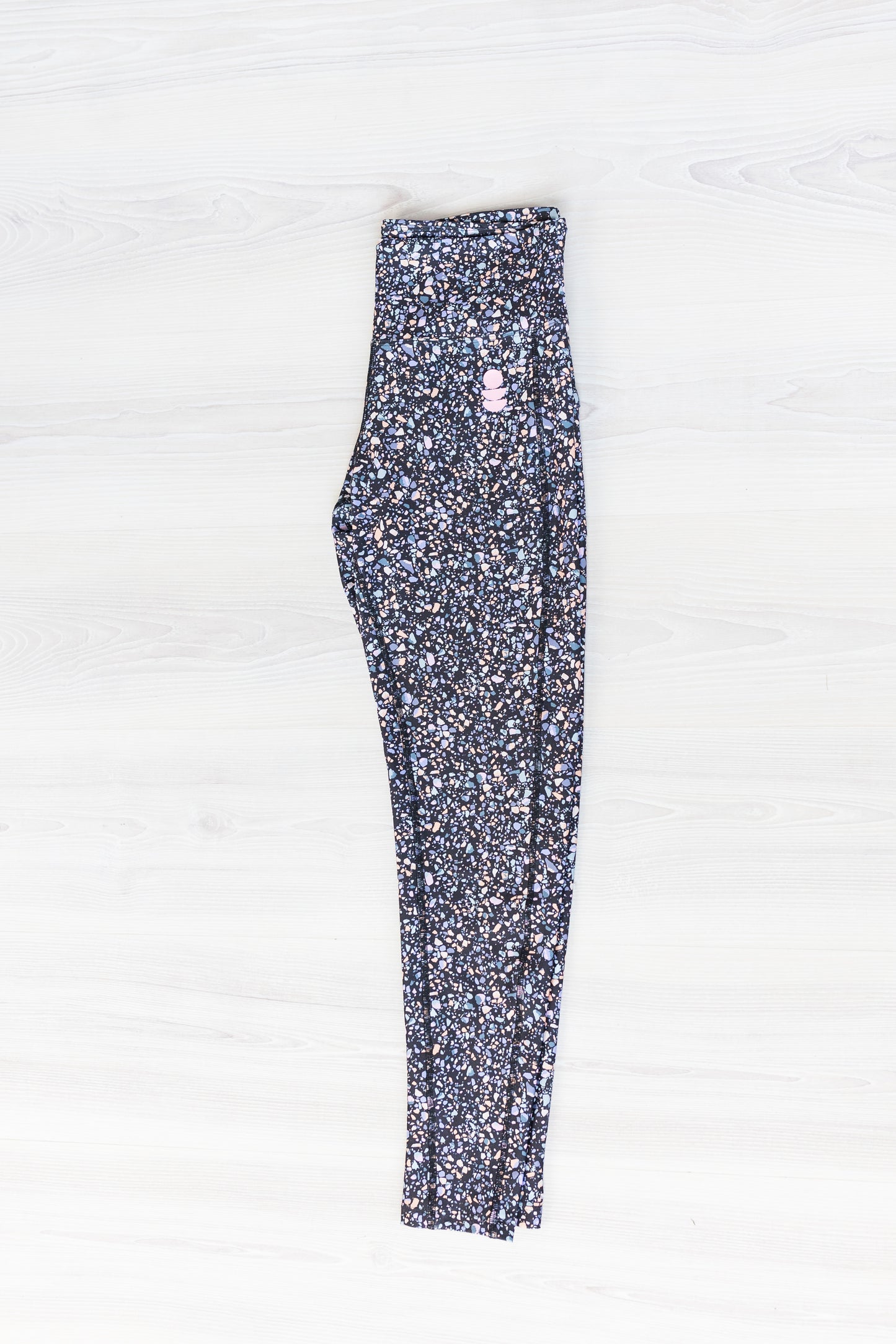 black terrazzo print leggings 