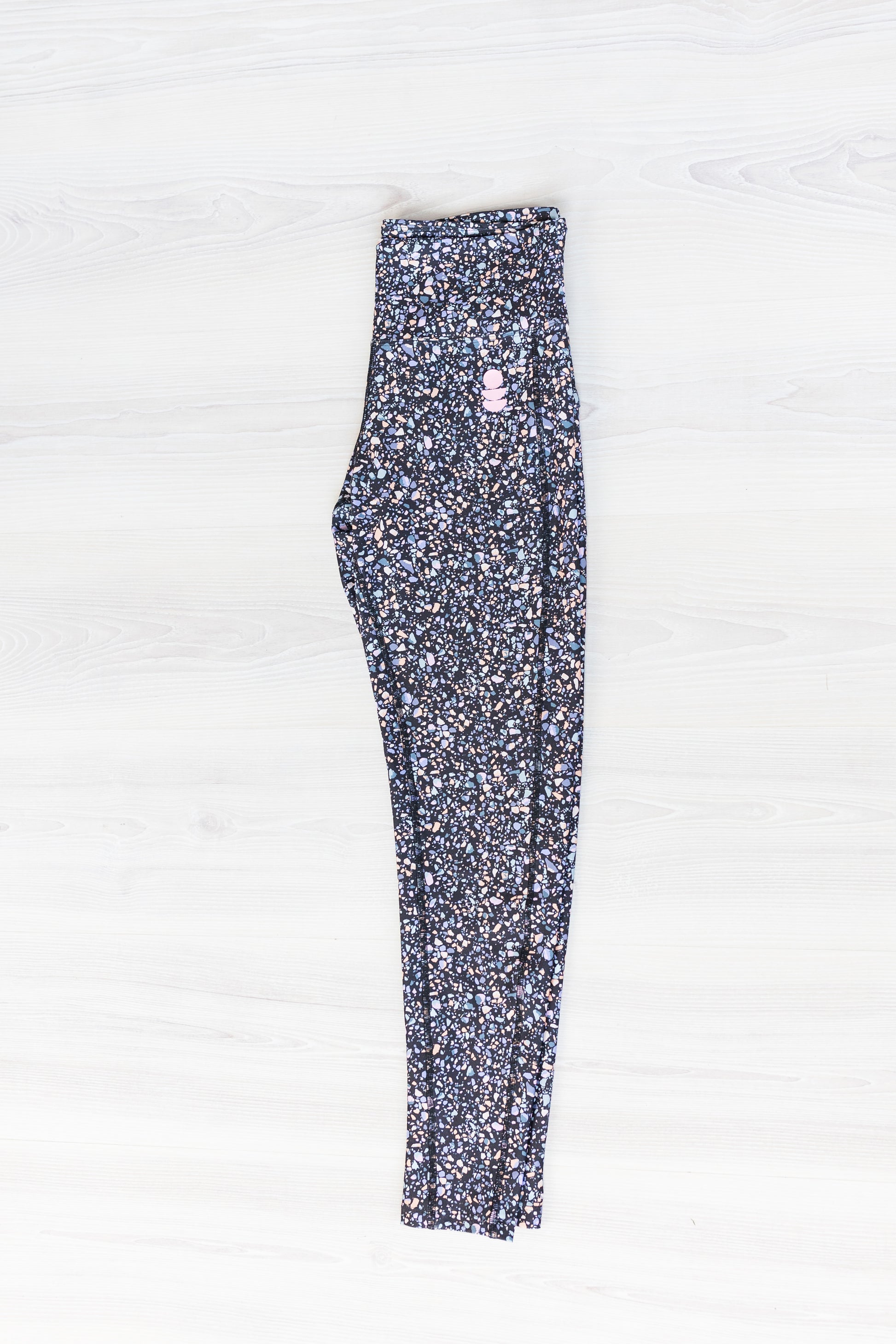 black terrazzo print leggings 