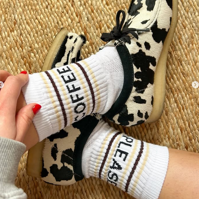 Coffee Please Slogan Sports Socks