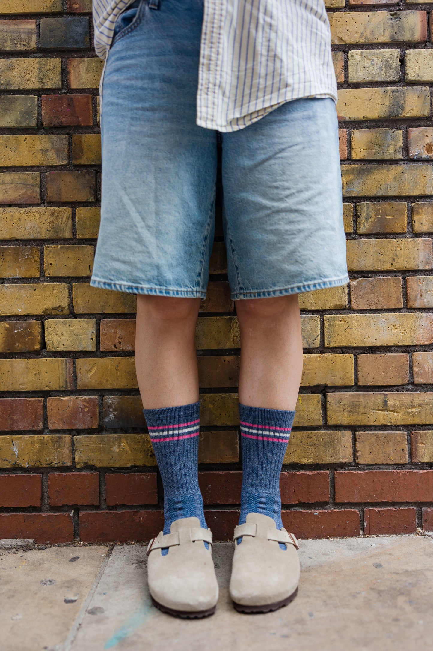 Stripe Cuff Blue Sports Sock