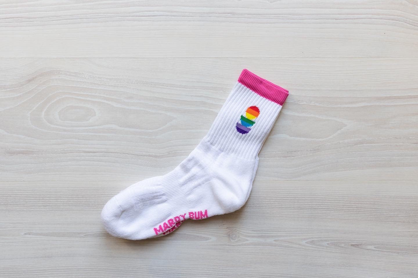 White With Rainbow Sports Socks