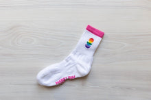 Load image into Gallery viewer, White With Rainbow Sports Socks
