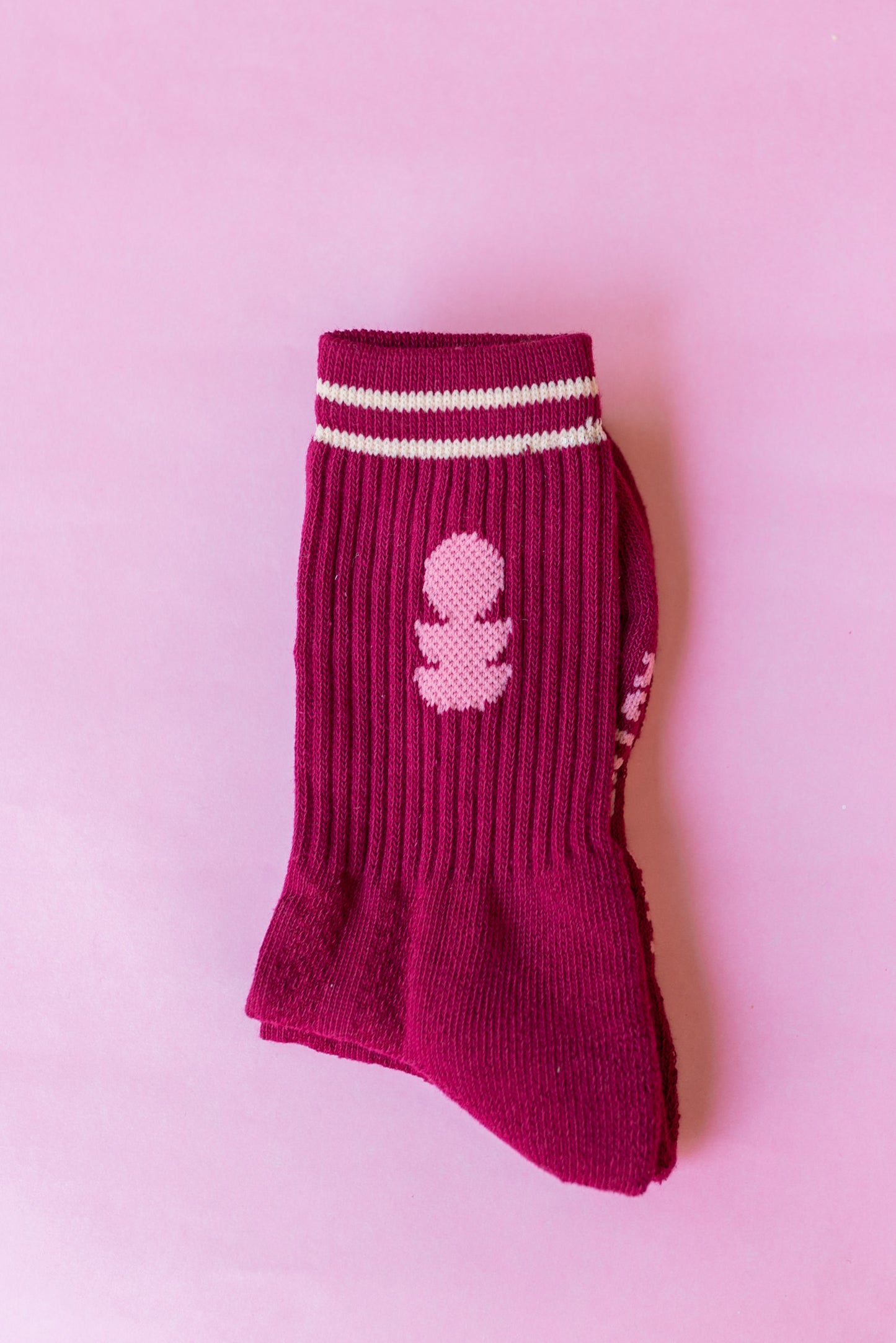 Maroon and Pink Sports Sock