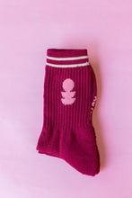 Load image into Gallery viewer, Maroon and Pink Sports Sock
